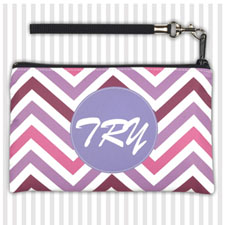 Personalized Modern Lavender Chevron Wristlet Bag (Medium Inch)