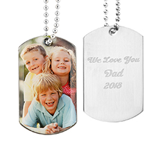 Custom Photo Engrave Message Dog Tag Pendant