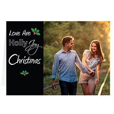 Love are Holly Joy Personalized Christmas Greeting Card