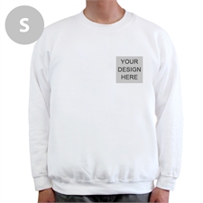 Personalized Print Your Logo White Sweatshirt, S