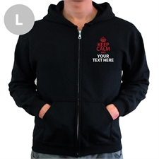 Personalized Keep Calm Personalized Text Black Large Size Hoodie Sweatshirt