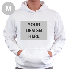 Custom Full Front No Zipper White Medium Size Hoodies