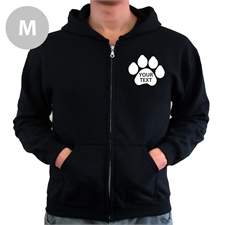 Paw Print Custom Words Back Medium Hoodies