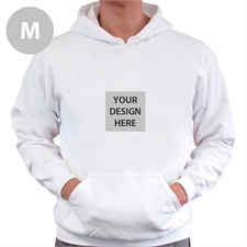 Mini Square Image Custom Hoodie With Kangaroo Pouch White Medium Size