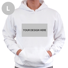 Custom Landscape Image & Text White Large Size Hoodies