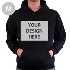 Custom Full Front No Zipper Black Medium Size Hoodies