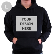 Custom Full Front No Zipper Black Large Size Hoodies