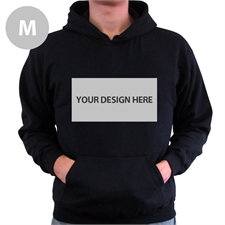 Custom Landscape Image & Text Black Without Zipper Medium Size Hoodies