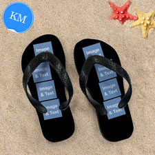 Design My Own Black Eight Collage Kids Medium Flip Flops