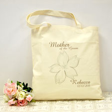 Personalized Wedding Flower Cotton Tote Bag