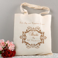 Swirly Script Bridesmaid Personalized Gift Cotton Tote Bag