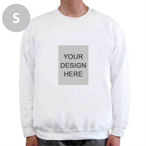 Custom Portrait Image Personalized White Sweatshirt, S