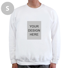Custom Portrait Image Personalized White Sweatshirt, S
