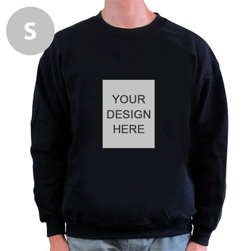 Custom Portrait Image Personalized Black Sweatshirt, S