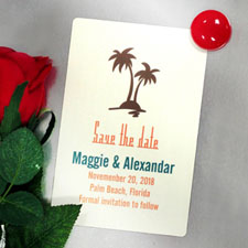 Personalized Palm Tree Save The Date Photo Magnets