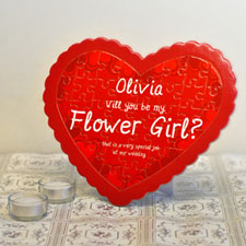 Flower Girl Personalized Heart Shape Puzzle