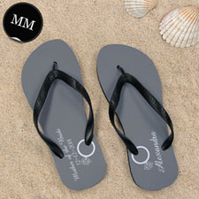 Design My Own Personalized Wedding Ring Men Medium Flip Flop Sandals