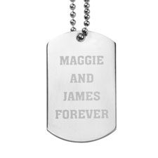 Forever Personalized Message Engraved Dog Tag Pendant