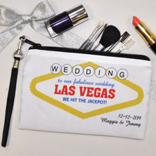 Personalized Personalized Las Vegas Wedding Bridesmaid Gift Wristlet Bag (Medium Inch)