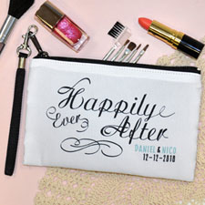 Personalized Personalized Wedding Happy Ever After Wristlet Bag (Medium Inch)