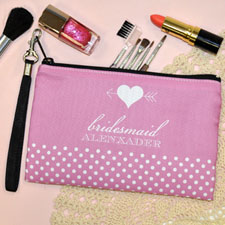Personalized Personalized Wedding Arrow And Heart Wristlet Bag (Medium Inch)
