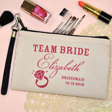 Personalized Pink Diamond Personalized Wedding Wristlet Bag (Medium Inch)