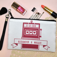 Personalized Las Vegas Jackpot Hearts Personalized Wedding Wristlet Bag (Medium Inch)