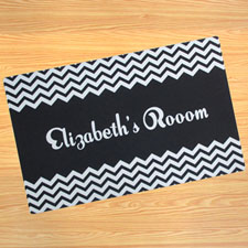 Create Your Own Personalized Black Chevron Door Mat
