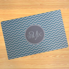 Create Your Own Personalized Aqua Chevron Door Mat