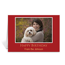 Custom Classic Red Photo Birthday Cards, 5X7 Folded