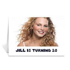 Custom Classic White Photo Birthday Cards, 5X7 Folded Simple