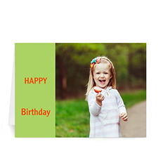 Custom Birthday Lime Photo Cards, 5X7 Folded Modern