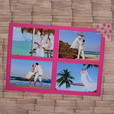 Hot Pink Four Collage 1000 Piece 19.75x28 Personalized Jigsaw Puzzle