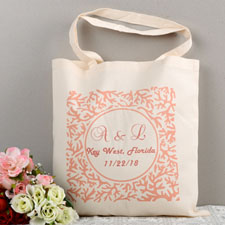 Customizable Red Floral Custom Cotton Tote Bag