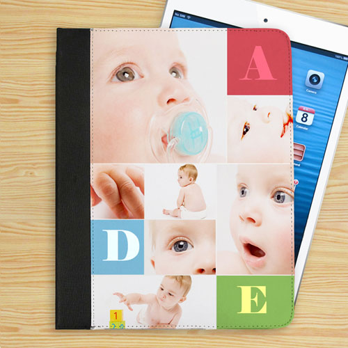 Personalized Color Text Box & Seven Collage Folio Case