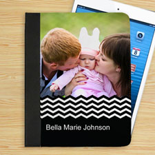 Personalized Black Chevron Personalized Photo Folio Case