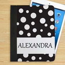 Personalized Personalized Name Black Polka Dot Folio Case