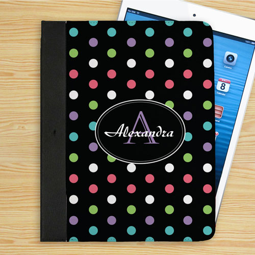 Personalized Color Polka Dot Personalized Name Folio Case