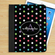 Personalized Color Polka Dot Personalized Name Folio Case