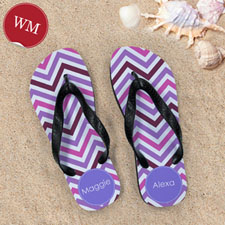 Design My Own Colors Chevron Personalized Monogrammed, Women's Medium Flip Flop Sandals