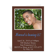 Custom Chocolate Brown Photo Birthday Cards, 5X7 Portrait Folded
