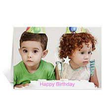 Custom Happy Birthday Photo Cards, 5X7 Landscape Folded