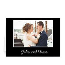 Custom Classic Black Photo Wedding Cards, 5X7 Folded