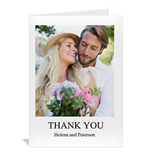 Personalized Classic White Wedding Photo Cards, 5X7 Portrait Folded